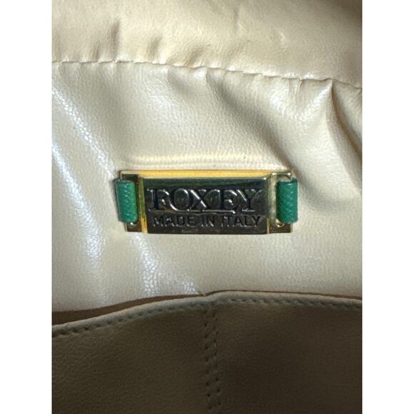 Vintage Retro Foxey Green leather bag 2 top handles zip around closure - Picture 13 of 13